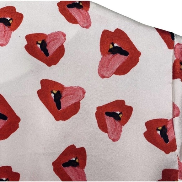 Alice + Olivia x Donald Robertson Lonnie Lips Silk Bomber Jacket Womens XS $495 - Picture 10 of 10